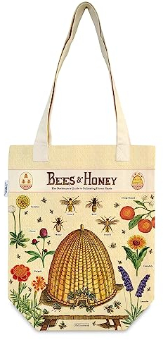 Cavallini Tragetasche aus 100% natürlicher Baumwolle, Vintage-Stil, 33 x 40,5 cm, Bienen und Honig, Bienen & Honig, 22x40.5cm