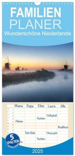 Familienplaner 2025 - Wunderschöne Niederlande mit 5 Spalten (Wandkalender, 21 cm x 45 cm), CALVENDO: Entdecken Sie die Einzigartigkeit der niederländischen Städte und Landschaften. (CALVENDO Natur)