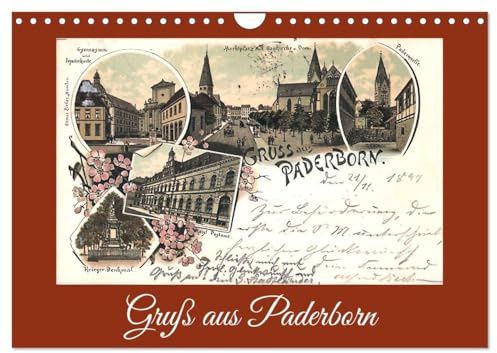 Gruß aus Paderborn (Wandkalender 2026 DIN A4 quer), CALVENDO Monatskalender: Historische Ansichten der Stadt Paderborn (CALVENDO Orte)