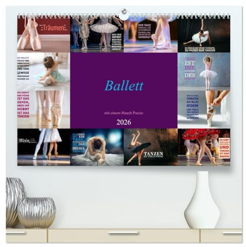 Ballett mit einem Hauch Poesie (hochwertiger Premium Wandkalender 2026 DIN A2 quer), Kunstdruck in Hochglanz: Eine magische Synergie (CALVENDO Kunst)