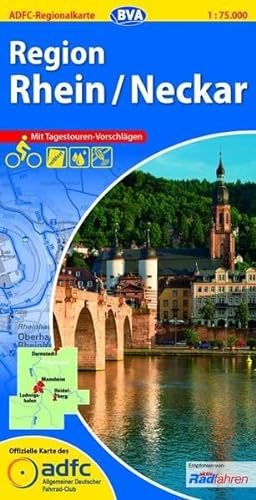 ADFC-Regionalkarte Region Rhein/Neckar mit Tagestouren-Vorschlägen, 1:75.000, reiß- und wetterfest, GPS-Tracks Download: Mit Tagestouren-Vorschlägen. ... Fahrrad-Club (ADFC-Regionalkarte 1:75000)