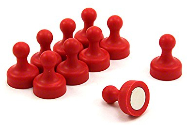 First4magnets F4MSRHP-10 High Power Red Skittle Magnet - Büro & Kühlschrank (19mm Durchmesser x 25mm hoch) (Packung mit 10), Silver, 25 x 10 x 3 cm