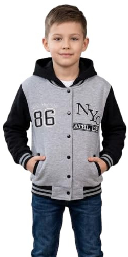 A2Z 4 Kids Unisex Kids Girls Boys Baseball Comfortable NY ATHLETIC Hooded Trending Jacket Varsity Hoodie For Kids Age 5-13 Years