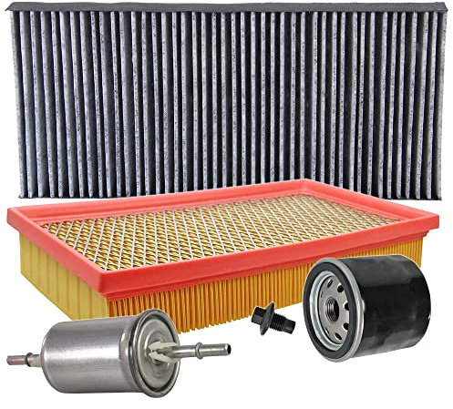 BESTPRICE Inspektionspaket Filterset mit 1x Ölfilter, 1x Luftfilter, 1x Innenraumfilter (Pollenfilter) mit Aktivkohle, 1x Kraftstofffilter, Kompatibel mit FORD FOCUS 1 Mk1 (DAW, DBW) (DFW) (DNW)