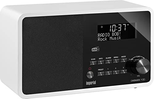 Imperial 22-222-00 DABMAN 100 Digitalradio (DAB+/DAB/UKW, Aux In, Holzgehäuse, LCD-Display) weiß