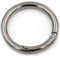 2 x Karabinerring mit Federöffnung, O-Ring, rund, Schnappverschluss, Schlüsselanhänger, schwarz, 38 mm