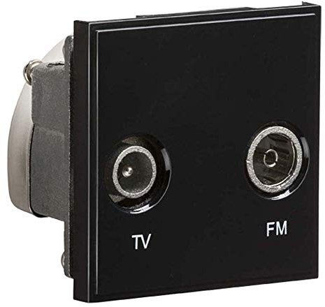 Knightsbridge NETDITVBK Diplexed TV/FM DAB Outlet Module, Black, 50 mm x 50 mm