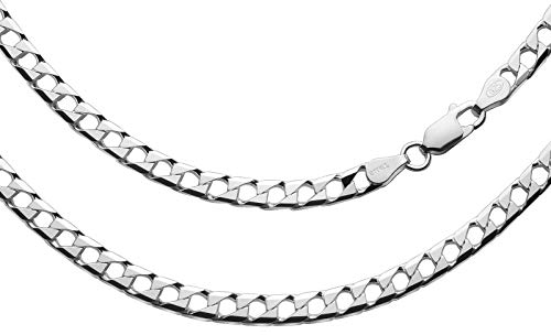 Herren Halskette Echt Silber Panzerkette 50cm ohne Anhänger Öko-Verpackung Geschenk für Männer