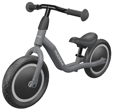 HUDORA Laufrad Cruisy 10 Zoll - Hochwertiges Lernrad ab 15 Monaten - Leichtes Lauflernrad mit Verstellbarer Sattelhöhe - Rutschfahrzeug für Kinder von 78-100 cm - Robustes Kinderfahrzeug - Shadow