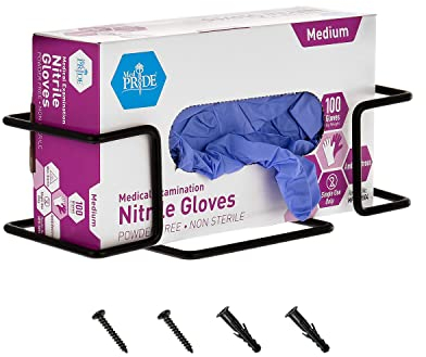 Alpine Glove Holder for Wall Mount - Latex Glove Holder Wire Glove Dispenser for Wall Disposable Glove Box & Tissue Box - Fits 1 Box (Black)