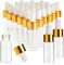Juvale Clear Glass Tincture Bottles With Dropper, Mini Eye Dropper Bottles for Essential Oils, Travel Aromatherapy Perfume, Liquid Cosmetics, Cuticle Oils (Gold and White, 10ml) 24-Pack