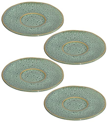 LEONARDO HOME 018604 MATERA Keramikuntertasse 11 cm grün 4er-Set, Keramik