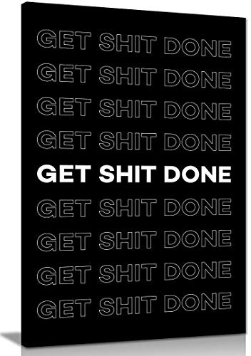 Inspirational Motivational Get Shit Done Canvas Wall Art Picture Print Home Decor (36x24in)