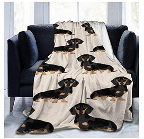 Chickwino Flanelldecke Kuscheldecke, 3D Tier Drucken Super Soft Weiche Wohndecke Warm Flauschige Decke TV-Decke Mikrofaserdecke Sofadecke oder Bettüberwurf Tagesdecke (Dackel,130x150cm)