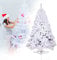 Albero di Natale Artificiale Bianco 120 cm,200 Rami,PVC Ago di Pino Effetto Realistico,Decorazione di Natale,Base Metallica