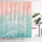 Tititex Mint Pfirsich Rosa Ombre Farbe Duschvorhang Sets, Grün Blush Cute Get Naked Zitat Badezimmer Dekoration 71x71 Zoll mit Haken