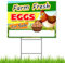 Panneau « Fresh Eggs for Sale » - 18 x 24 cm - Double face en coroplast - Grand panneau « Farm Fresh/We Sell Eggs »