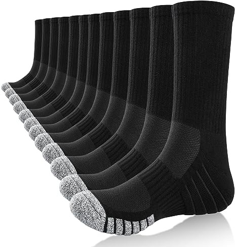 PULIOU Herren und Damen socken, Wandersocken, atmungsaktive Baumwollsocken für Bergsteiger, Laufsocken, Hochleistungssportsocken, Größen 35–50, 6 Paar