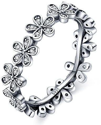 KUNSIR 925 Sterling Silber Ringe für Damen Liebesknoten Ringe Finger Federringe Schmuck Geschenke gekreuzte Ringe für Frauen mit Zirkonia Größe