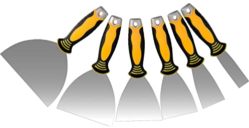 MUKCHAP 6 PCS 6 Sizes Drywall Joint Knife Set, 1,2,3,4,5,6 Inch Paint Scraper Set, Filling Knife Wallpaper Scraper Tool for DIY Decorating Paint Removal