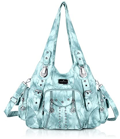 Angel Kiss Handtaschen für Damen, weiches PU-Leder, große Hobo-Taschen für Damen, Top-Griff, Umhängetasche, Top-Griff, L.green, Einheitsgröße