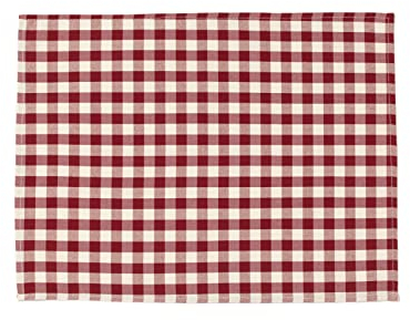 PARAMAISON Tovaglietta Americana Quadri Rustica, Stile Quadretti Country, Bianco e Bordeaux, Sottopiatti Colazione, Tavola da Pranzo, Cucina, Giardino, Pic nic, 40x50 cm