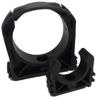 PP Rohrschelle | Clip mit Bügel | 10 Stück | Kunststoff| Rohrklemme | Rohrclip (63 mm)