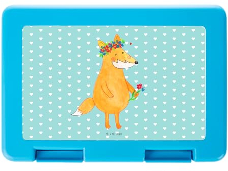 Mr. & Mrs. Panda Brotbox Fuchs Blumen - Geschenk, Blumenliebe, Blume, Essensbox, Liebe, Brotdose, Aufbewahrungsbox, Blumenmädchen, Snackbox, Brotbüchse, Frischhaltedose, Boho