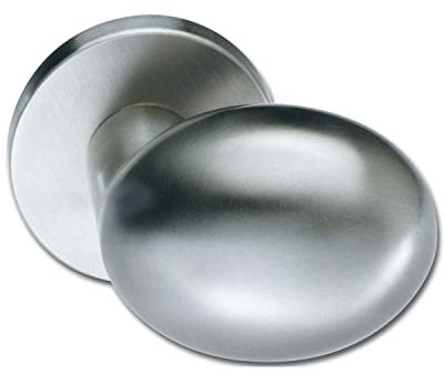 FSB 0 23 0804 03400 0105 Silber Türknauf auf Rosette, Türknopf für Türstärke 38-59mm, feststehender Türgriff, Aluminium eloxiert
