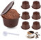 6 PCS Dosette de café reutilisable Capsule Rechargeable Compatible avec Les Machines à café avec cuillère et Brosse pour la Cuisine et Le Bureau