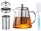 Théière En Verre avec Infuseur [Style de Mise À Niveau] Théière en Verre Résistant À La Chaleur avec Infuseur Amovible, Théière Transparente 750ml