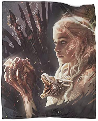 Game of Thrones Decke, Mother of Dragons 3D Kuscheldecke Sofadecke Bettüberwurf Erhältlich Decke Tagesdecke Decke Für Sofa Und Bett Falten-beständig Schmusedecke 50x60inch(127x152cm)