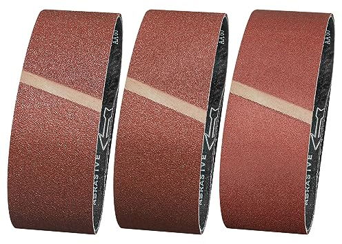 Sruhrak Lot de 12 bandes abrasives 100 x 915 mm - Grain 60/80/120 - Pour poncer, limer, aiguiser et dérouiller