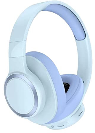 Fiauli Noise Cancelling Headphone,Stereo HiFi Sound Wireless Over Ear Bluetooth Headphones,Foldable Bluetooth 5.1 Wireless Headset With Mic,10H Playtime,Type-C for Sport Gaming Blue