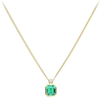 OBCPD 925 Sterling Silver 1.3 Carats Grown Emerald Perfume Bottle Pendant Necklace Jewelry