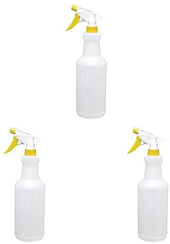JANTEX Colour-Coded Spray Bottle 750ml - Yellow - Trigger Operation, Adjustable Nozzle, Professional Janitor Beauty Hairdressor Gardening and Home Cleaning | CD816 (Pack of 3)
