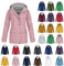 Manteaux Imperméables Vestes Femme Coupe Grande Taille Pardessus Épais Couleur Unie Rayé avec Cordon À Capuche Manteau de Neige Veste Vêtements D'Extérieur Automne Hiver
