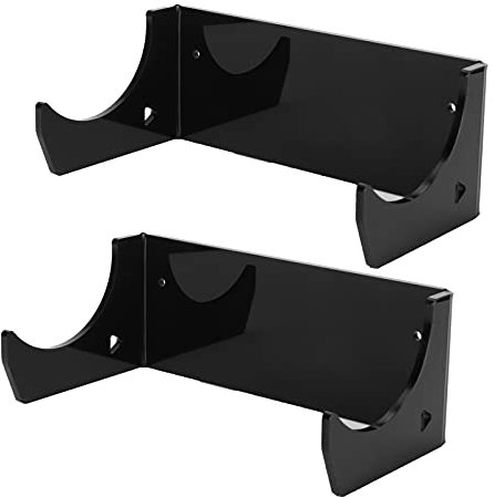 JEOZBM 2 Stück Skateboard-Wandhalterung, Skateboard-Aufhänger, Snowboard-Aufbewahrungsregal mit Einschnitten Zum Aufhängen Von Gegenständen(19cm-Schwarz)