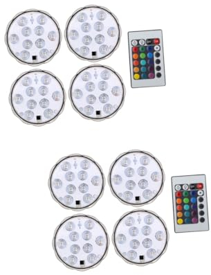 Housoutil 2 Sätze Tauchlampe Mit Fernbedienung Led Tauchleuchten Mit Magneten Batterie Für Poollampen Kerzenlicht Unter Wasser Aquarienlicht Plastik Wasserdicht Unterwasserbeleuchtung