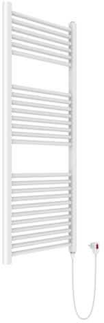 Kiamami Valentina Termoarredo Elettrico Verticale per Bagno 50x120 Acciaio Bianco