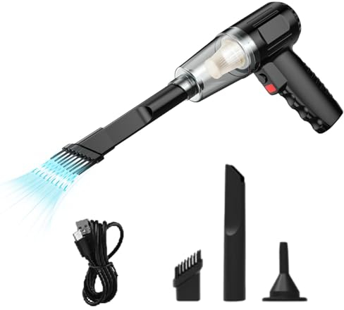 Aspirador Coche Potente, Aspirador de Mano Portátil, Aspiradora Mano, Aspiradora De Mano sin Cable, Potente Aspiradora de Mano sin Cable para Coche, 9000Pa de Potente succión