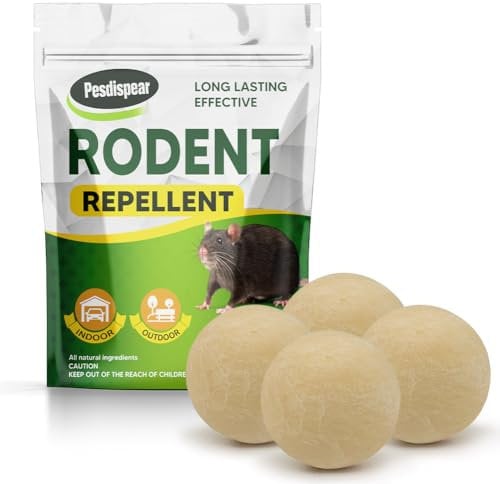 Pesdispear Rat Repellent, Mouse Repellent, Rat Deterrent, Rodent Control Anti Mice More Humane Than Mouse Trap and Ultrasonic Mouse Repellent for Indoor Outdoor-4P