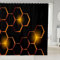 Duschvorhange 120 x 200 Geometrie Sechseck, 3D Duschvorhang Geometrie Sechseck Badewanne Vorhang Anti Schimmel Wasserdicht Duschvorhänge Waschbare Badezimmer Vorhänge mit 8 Haken v7610