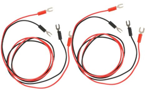 Generic Turntable Tone Arm Wires 4 Pack Grounding Cable Turntable Insulated Copper Easy Connect Anti-Buzz Wire Black Red Long Length