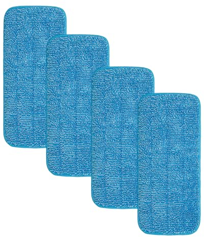 Dinghaole 4 Pcs Reusable Mop Pads Compatible with Flash Powermop, Washable Mop Pads for Wet and Dry Sweeping, for Wet Dry Floor, CleaningHardwood Laminate Floor
