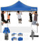 HOTEEL Pavillon 3x3m Wasserdicht Faltpavillon Gartenpavillon mit 4 Seitenteilen | Pop-Up Pavillon Höhenverstellbar | UV-Schutz 50+ Gartenzelt Partyzelt Hochzeit | kommerzielle Aktivitäten, Blau