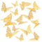 Prasacco 48 Stück Schmetterling Wandaufkleber, 3D Schmetterlinge Deko Gold Geburtstagskuchen Schmetterlings Aufkleber 3D Schmetterlingsaufkleber für Wände, Kuchen, Partys (3 Größen, 4 Mustern)