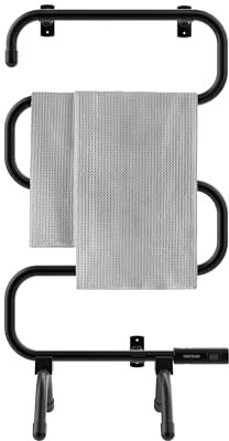 Cecotec Scaldasalviette Elettrico Readywarm 5000 Towel Black. 100W, Riscalda Asciugamani e Bagno, Ip24, 5 Barre, Design Moderno, Installazione Facile, Protezione Surriscaldamento, Indicatore Luce