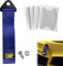 Cinghia di Traino, Trailer Corda, Corda per Rimorchio in Nylon, Gancio Traino in Tessuto, Cinghia di Traino Tuning, Cinghia di Traino Auto con Pellicola Protettiva Auto Pellicole Maniglia (Blu)