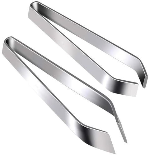 Fish Bone Tweezers Set, Professional Stainless Steel Flat and Slant Pliers Remover Set for Cooking Kitchen Salmon Trout, 2 Styles